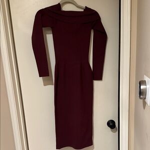 Aritzia Burgundy Long Sleeve Dress